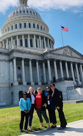 WVU RESULTS members wrap up Advocacy Day 2019 outside the U.S. Capitol building on a sunny afternoon.