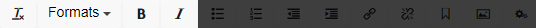 Formatting Tool Bar highlighted to show buttons used for text formatting.