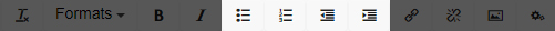 Formatting Tool Bar highlighted to show buttons used for Lists.