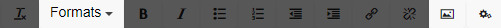 Formatting Tool Bar highlighted to show buttons used for adding images in the editor.